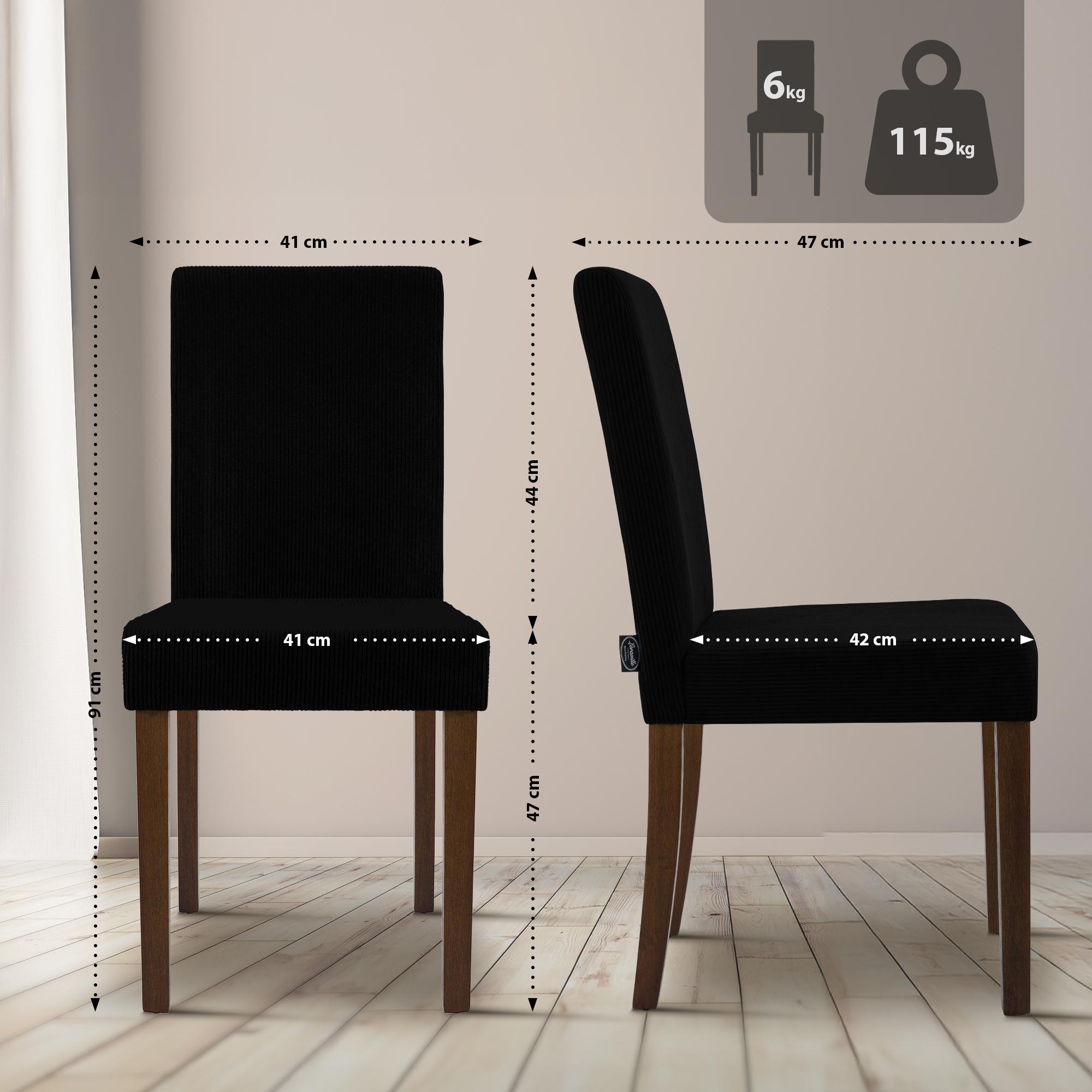 2er Set Esszimmerstuhl Ina Cord Antik Dunkel