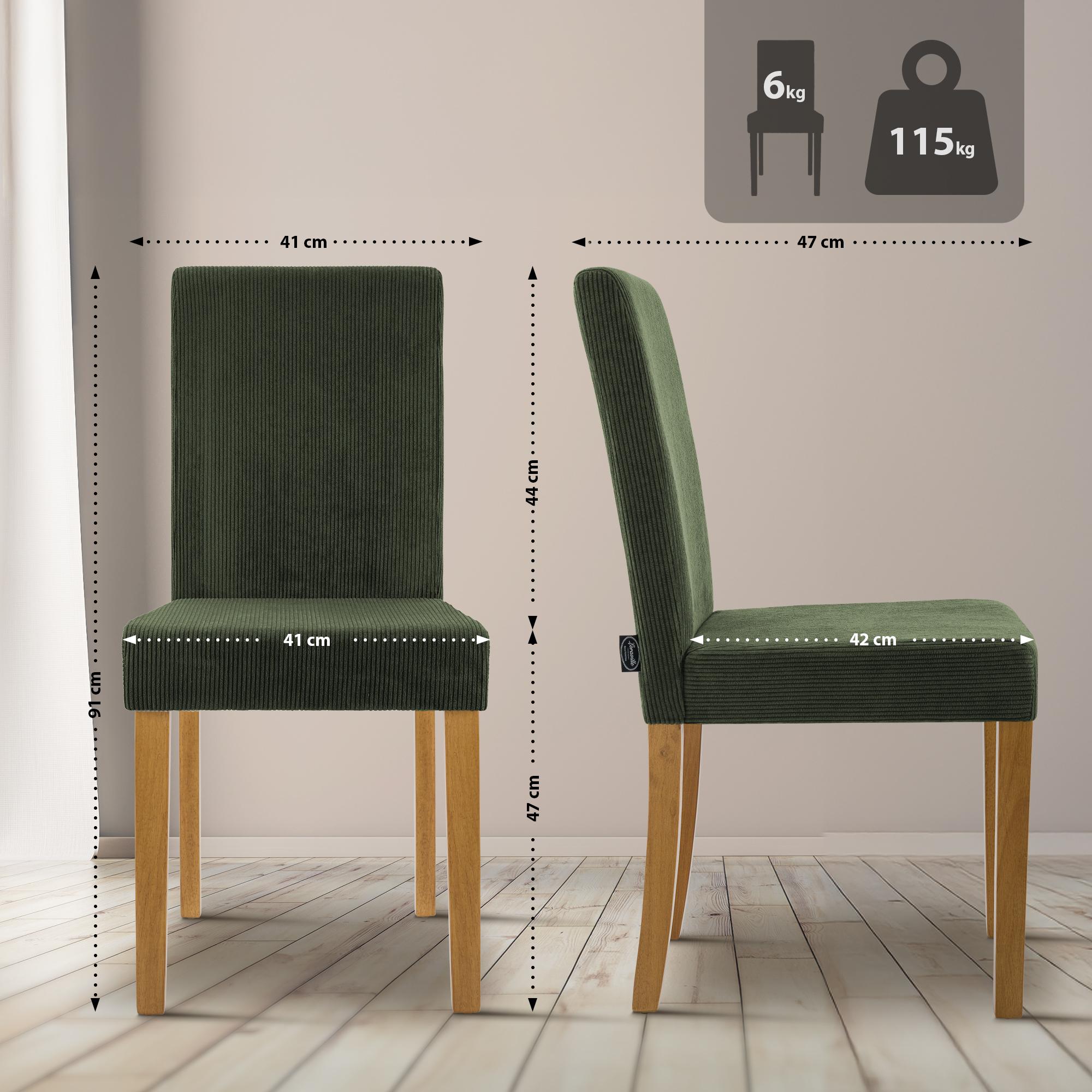 2er Set Esszimmerstuhl Ina Cord Antik Hell