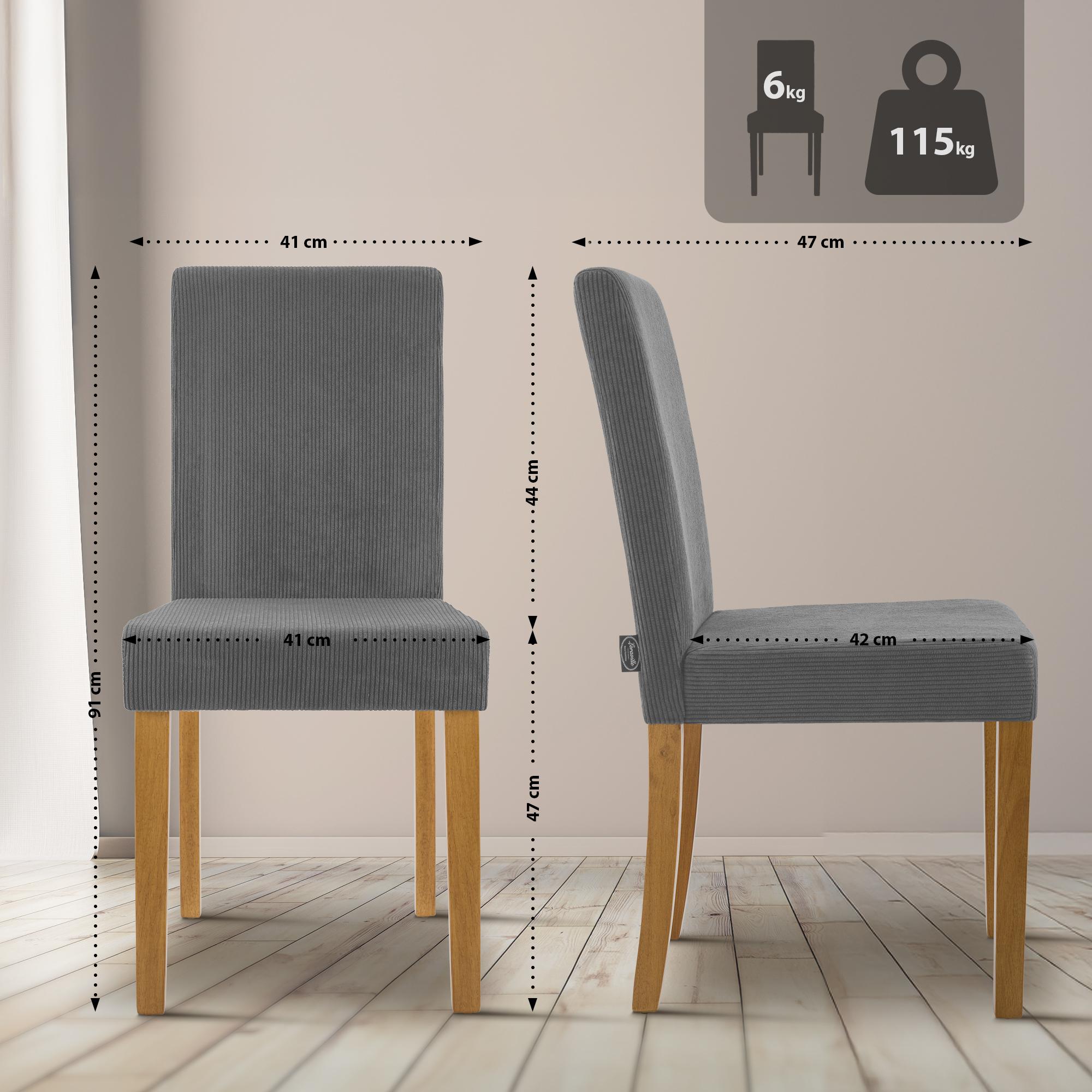 2er Set Esszimmerstuhl Ina Cord Antik Hell