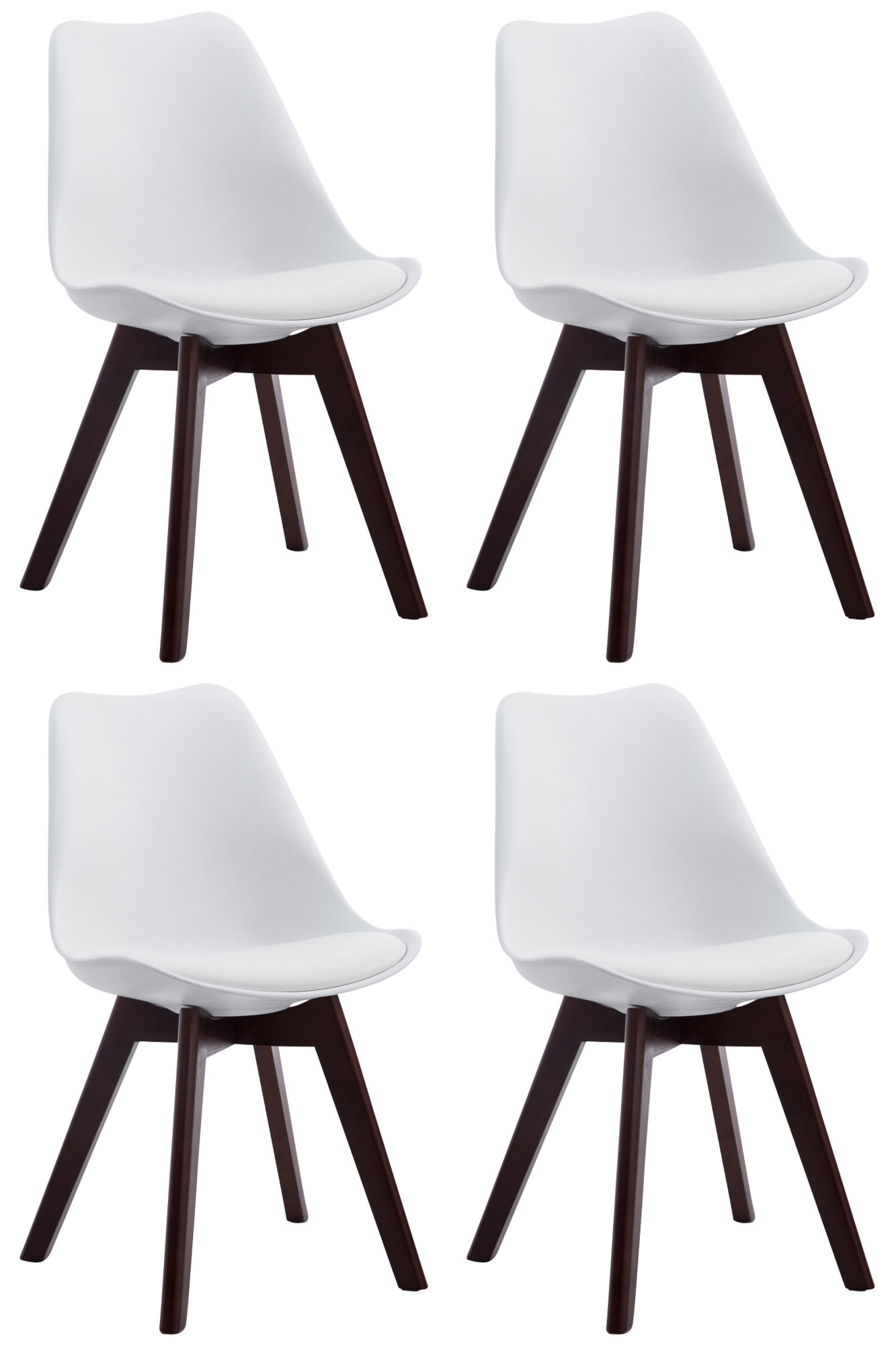 4er Set Besucherstühle Borneo V2 Walnuss Kunstleder