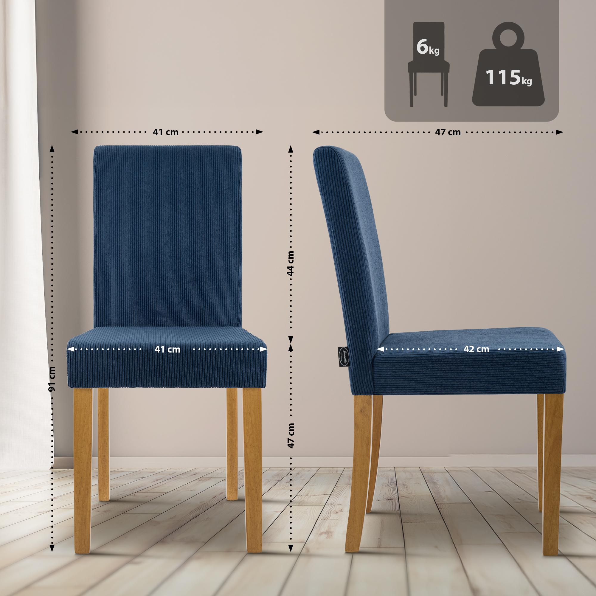 2er Set Esszimmerstuhl Ina Cord Antik Hell
