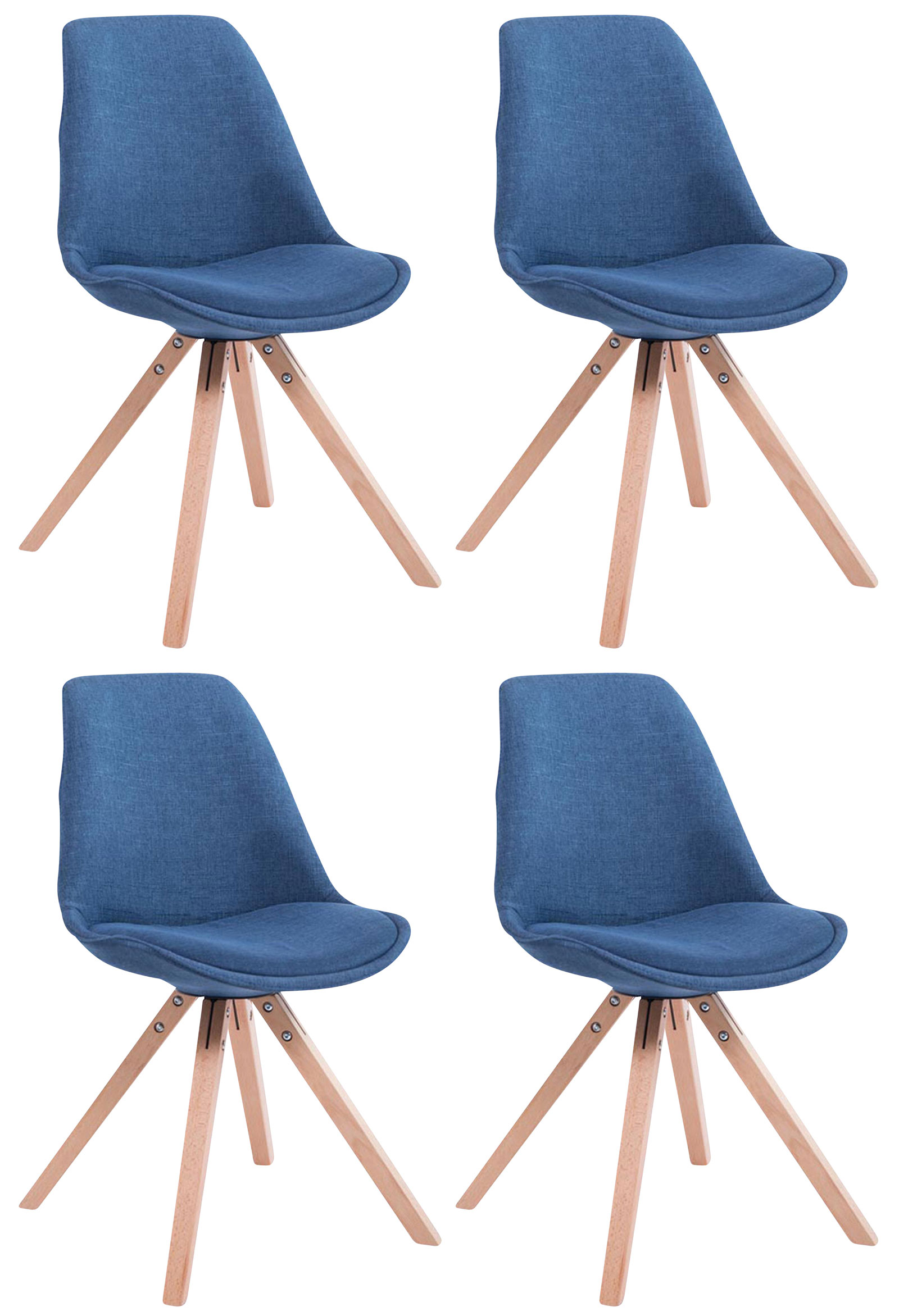 4er Set Besucherstuhl Toulouse Stoff Square Natura