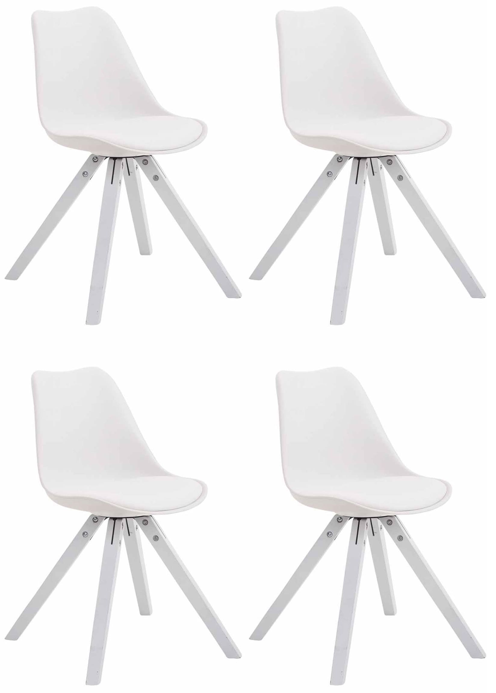4er Set Stühle Toulouse Kunstleder Weiß Square