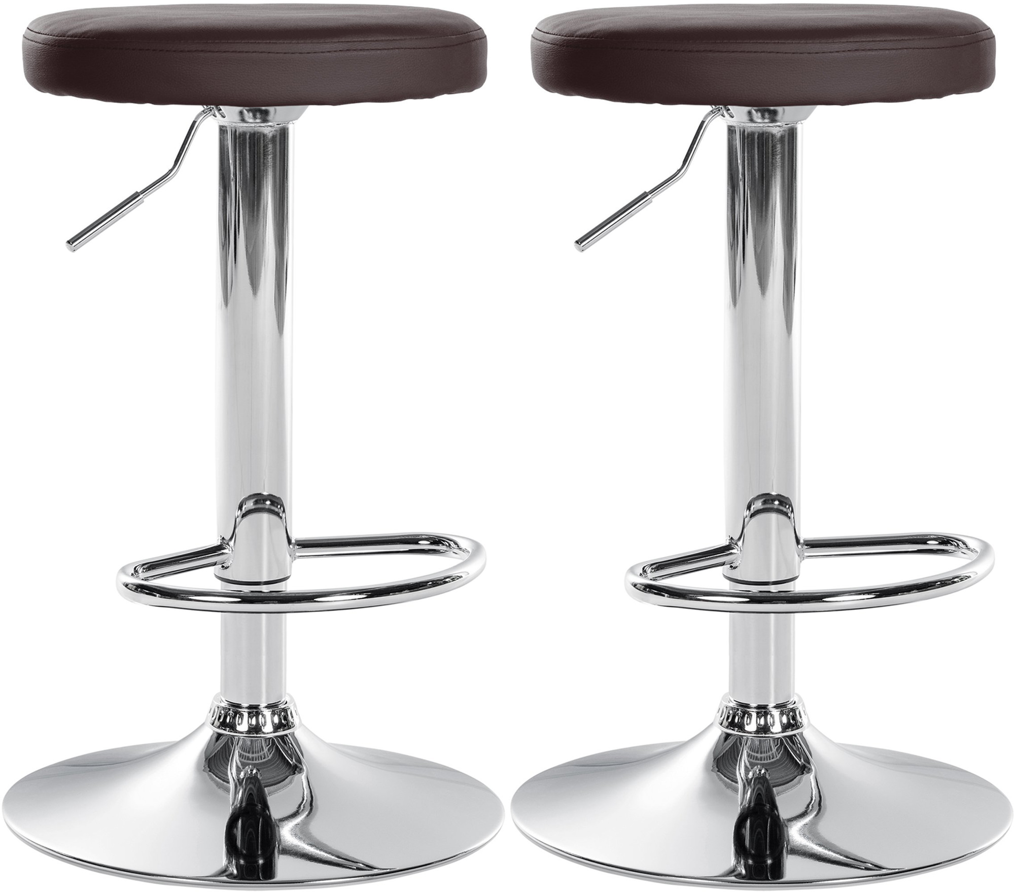 2er Set Barhocker Ponte Kunstleder Chrom