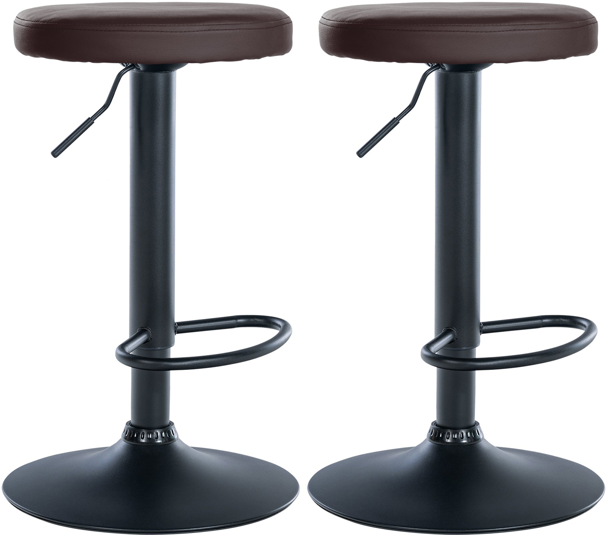 2er Set Barhocker Ponte Kunstleder Schwarz
