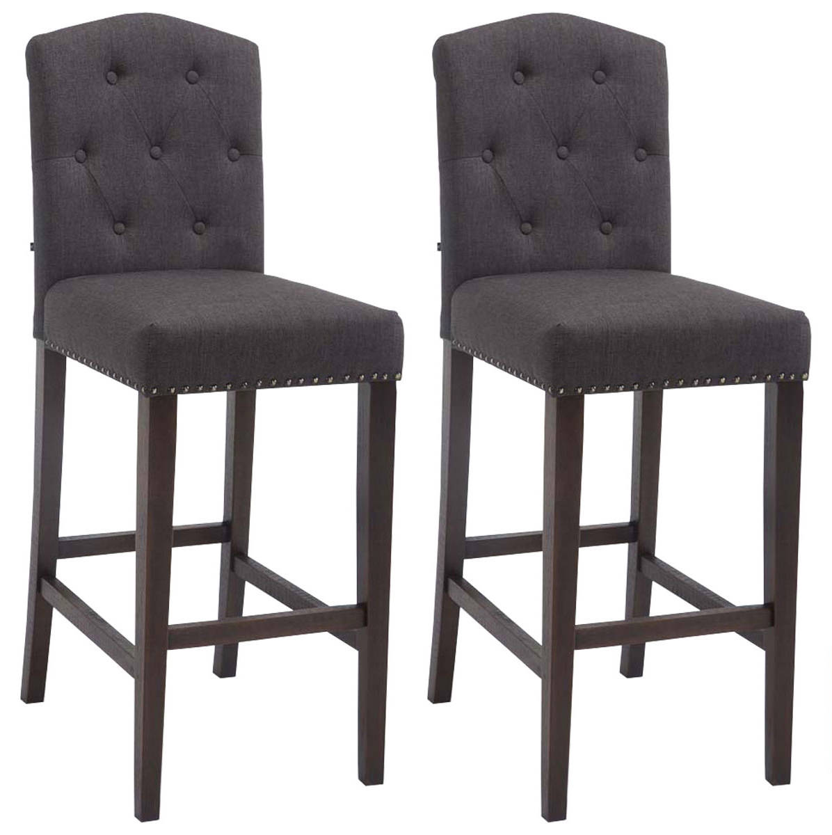 2er Set Barhocker Louise Stoff Antik