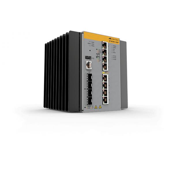 Allied Telesis AT-Ie300-12gP-80 Gestito L3 Gigabit Ethernet [10/100/1000] Supporto Power Over Ethernet [poe] Nero, Grigio (managed Industrial L3 Swit