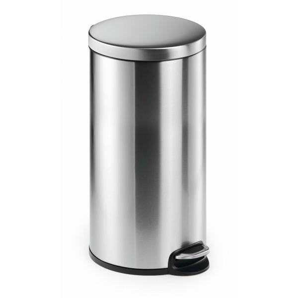 Durable Pedal Bin Stainless Steel 30 Litre Round Silver - 340323 dd