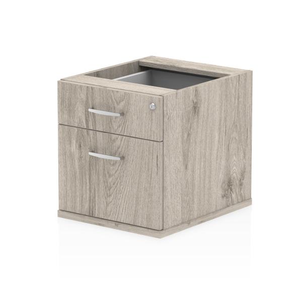 Dynamic I003219 Cassettiera Ufficio Quercia, Grigio Truciolare Rivestito Di Melamina [mfc] (impulse 2 Drawer Fixed Pedestal Grey Oak I003219 Dd)