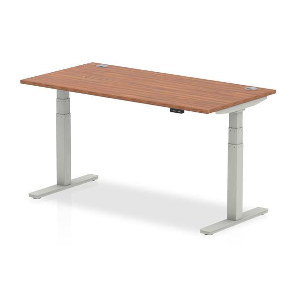 Dynamic Air Argento, Noce (dynamic Air 1600 X 800mm Height Adjustable Desk Walnut Top Cable Ports Silver Leg Ha01087 Dd)