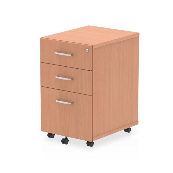 Dynamic I001648 Cassettiera Ufficio Faggio Truciolare Rivestito Di Melamina [mfc] (impulse 3 Drawer Under Desk Pedestal Beech I001648 Dd)