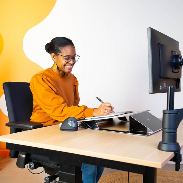 R-Go Tools Rgoridoow Porta Documenti Alluminio, Quercia Nero, Marrone (read2write Document Holder - Oak Wood) - Image 4