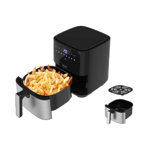 Taurus Af1450xd Singolo 5 L Indipendente 1450 W Friggitrice Ad Aria Calda Nero, Acciaio Inox (taurus Air Fryer 1450w 5l)