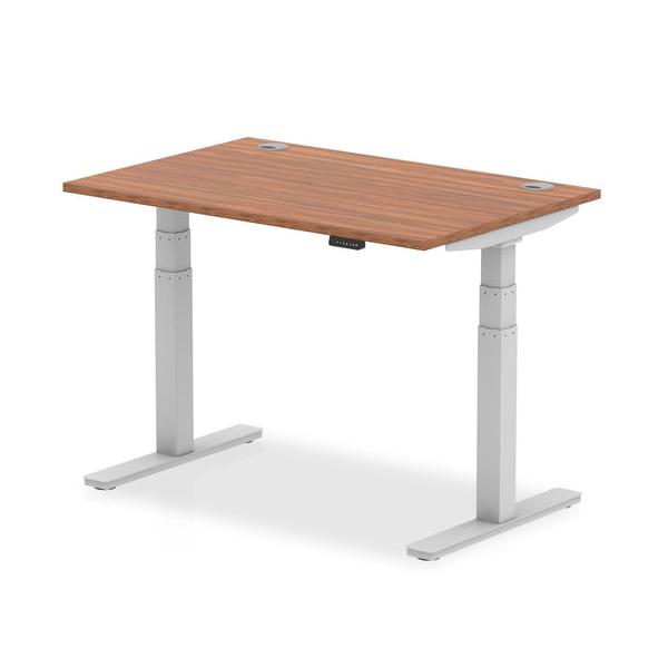 Dynamic Air Argento, Noce (dynamic Air 1200 X 800mm Height Adjustable Desk Walnut Top Cable Ports Silver Leg Ha01085 Dd)