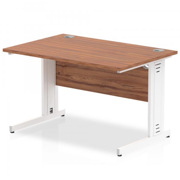 Dynamic I000497 Scrivania (impulse 1200 X 800mm Straight Desk Walnut Top Silver Cable Managed Leg I000497 Dd)