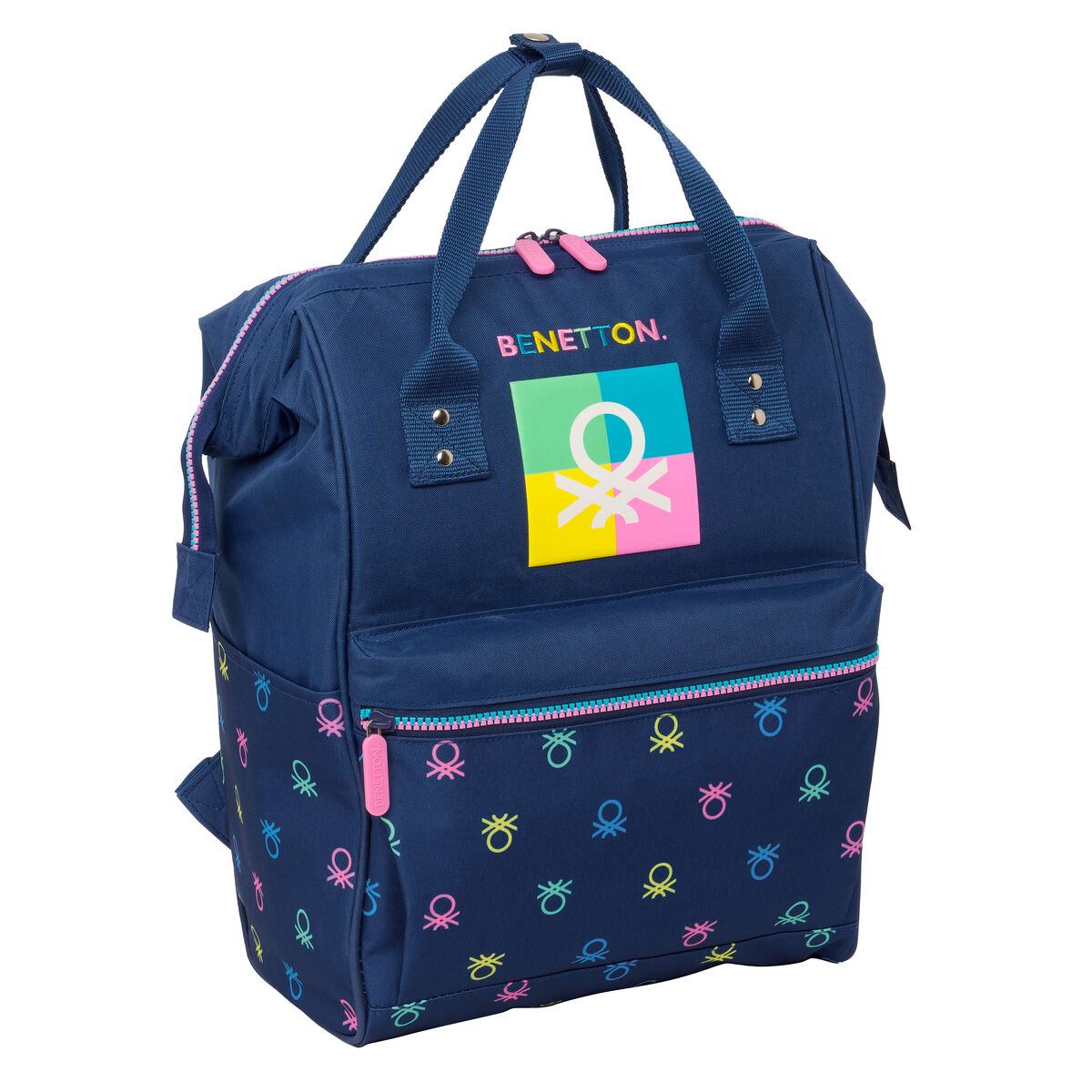 Zaino Per Portatile Benetton Cool Blu Marino 27 X 40 X 19 cm