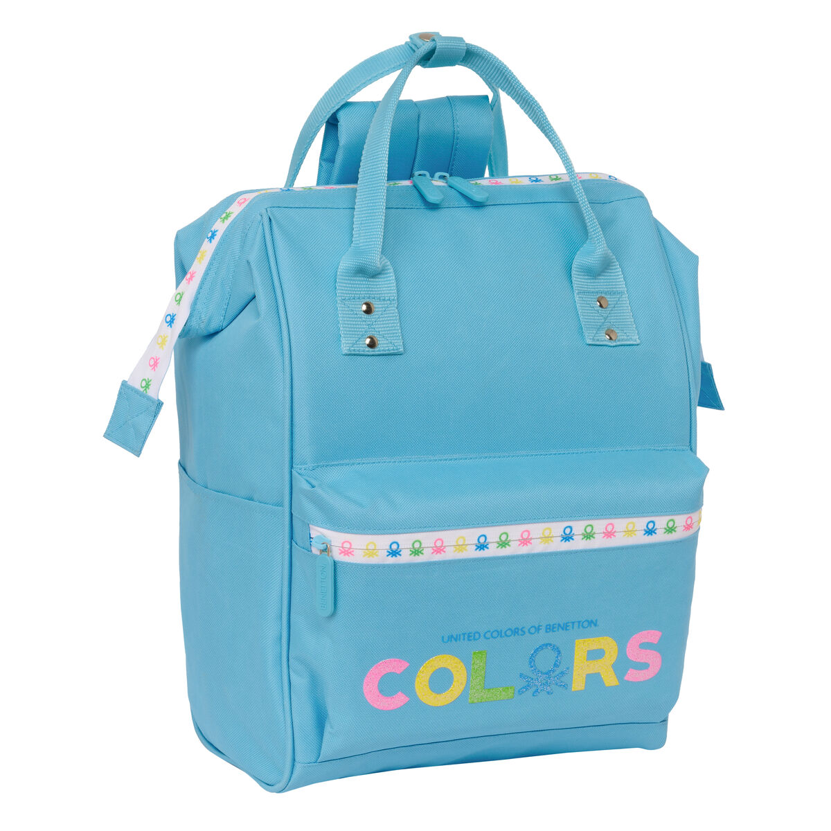 Zaino Per Portatile Benetton Spring Blu Cielo 27 X 40 X 19 cm