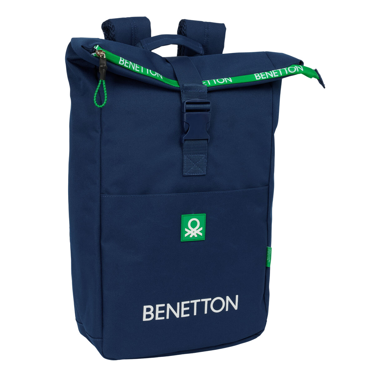 Zaino Per Portatile Benetton Green Blu Marino 28 X 42 X 13 cm