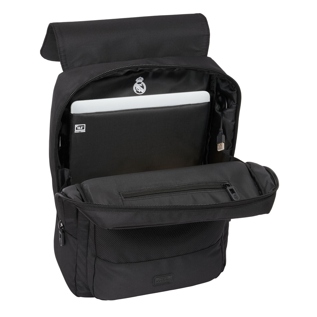 Zaino Per Portatile Real Madrid C.f. Premium Nero 29 X 39 X 12 cm - Image 5