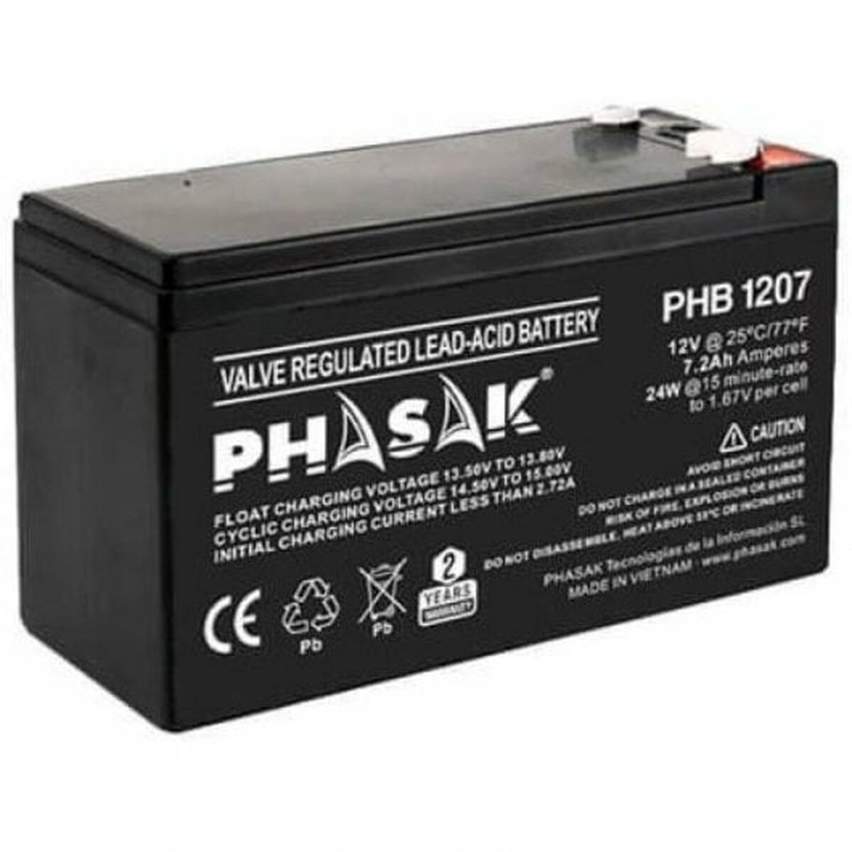 Batteria Per Gruppo Di Continuità Ups Phasak Phb 1207 12 V