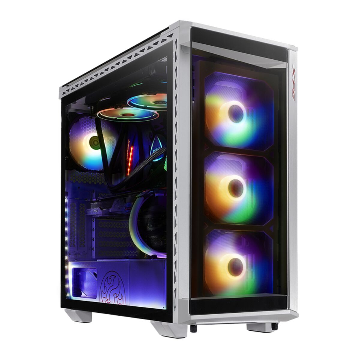 Case Computer Desktop Micro Atx / Mini Itx / Atx Xpg Battlecruiser Bianco Nero Argb
