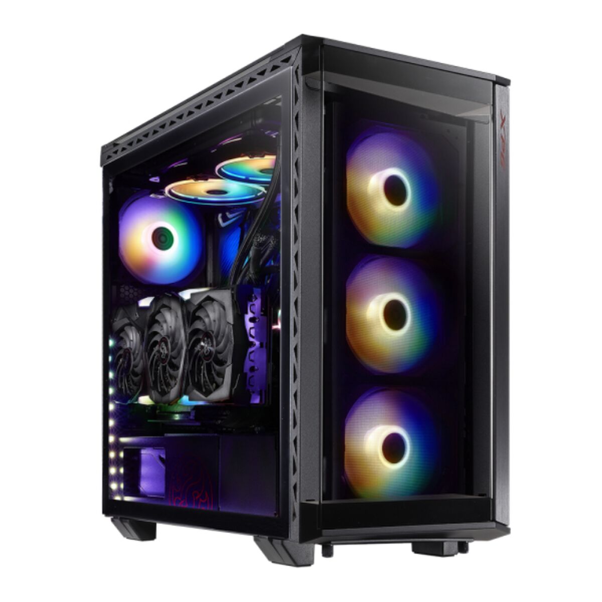 Case Computer Desktop Micro Atx / Mini Itx / Atx Xpg Battlecruiser Nero Argb