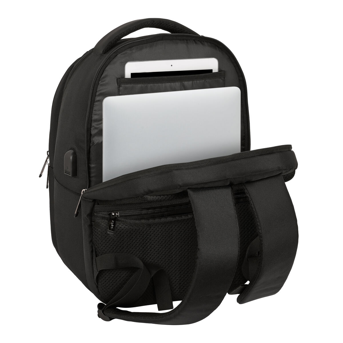 Zaino Per Pc Portatile E Tablet Con Uscita Usb Safta Business Nero (31 X 45 X 23 Cm) - Image 5