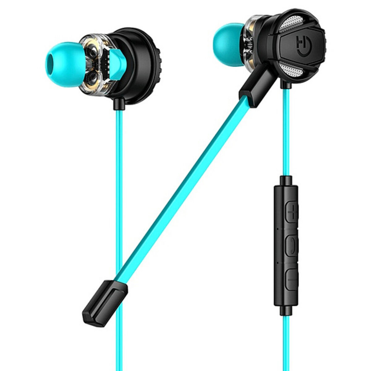 Auricolari Con Microfono Gaming Hiditec Ghe010002 (3.5 Mm) Nero Azzurro
