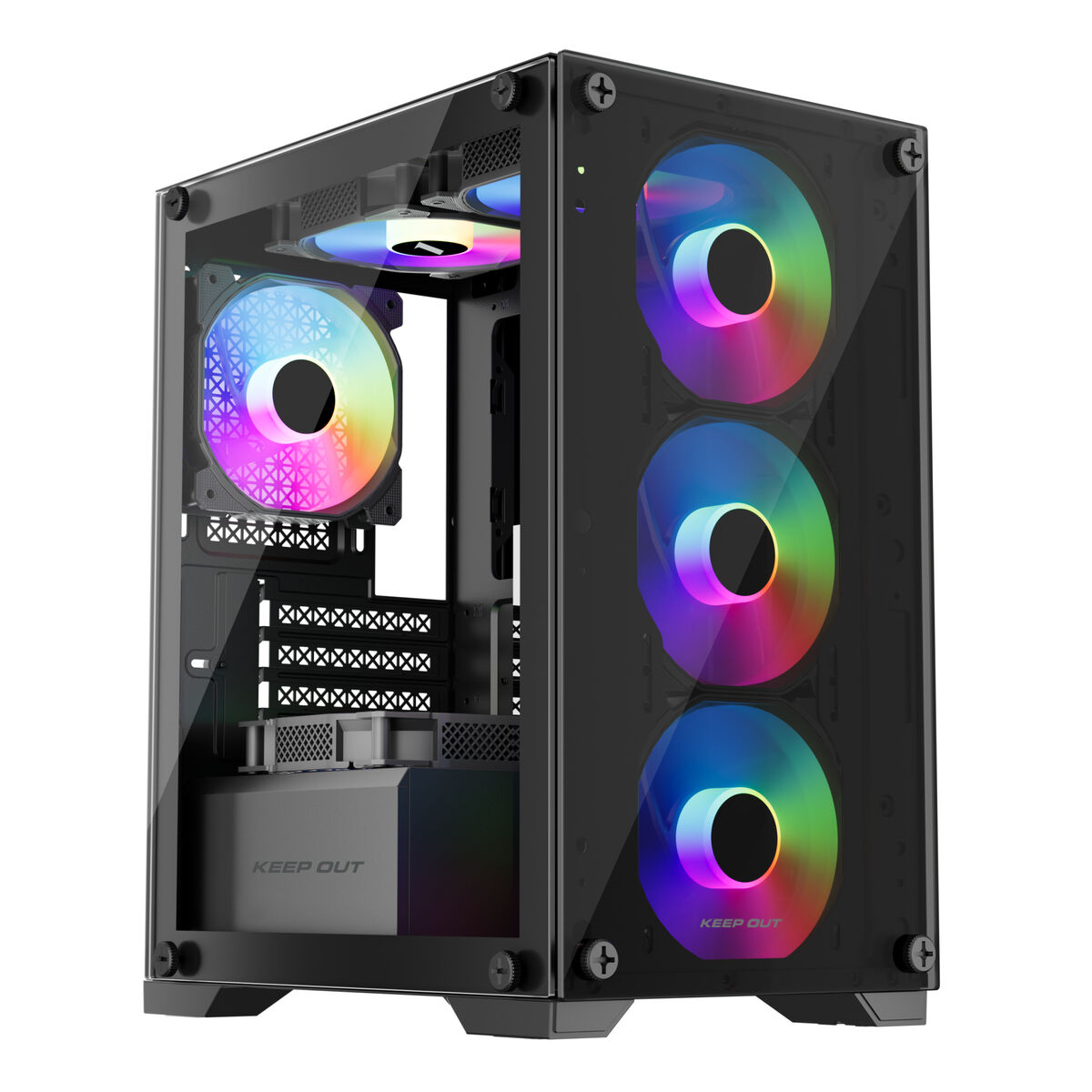 Case Computer Desktop Atx Keep Out XC-201 Glass Nero