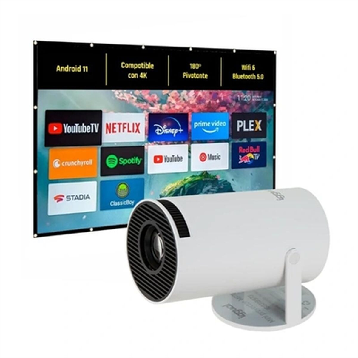 Proiettore Iggual Pack Mini Proyector + Pantalla 120" Plegabl Hd 1280 X 720 px