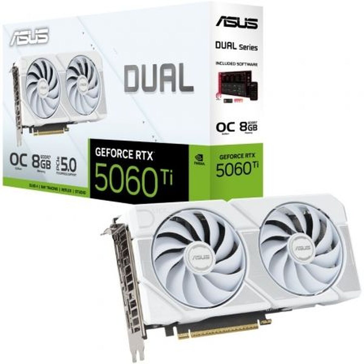 Scheda Grafica Asus Oc White Edition 90yv0mp5-M0na00 Geforce Rtx 5060 Ti 8 Gb Gddr7