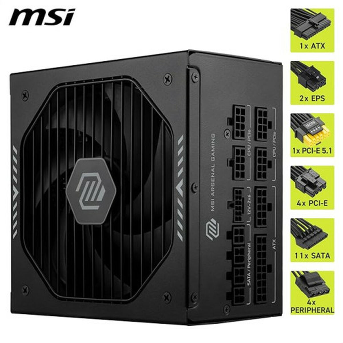 Fonte Di Alimentazione Msi 306-7zp1b21-Ce0 1000 W 80 Plus Gold Atx