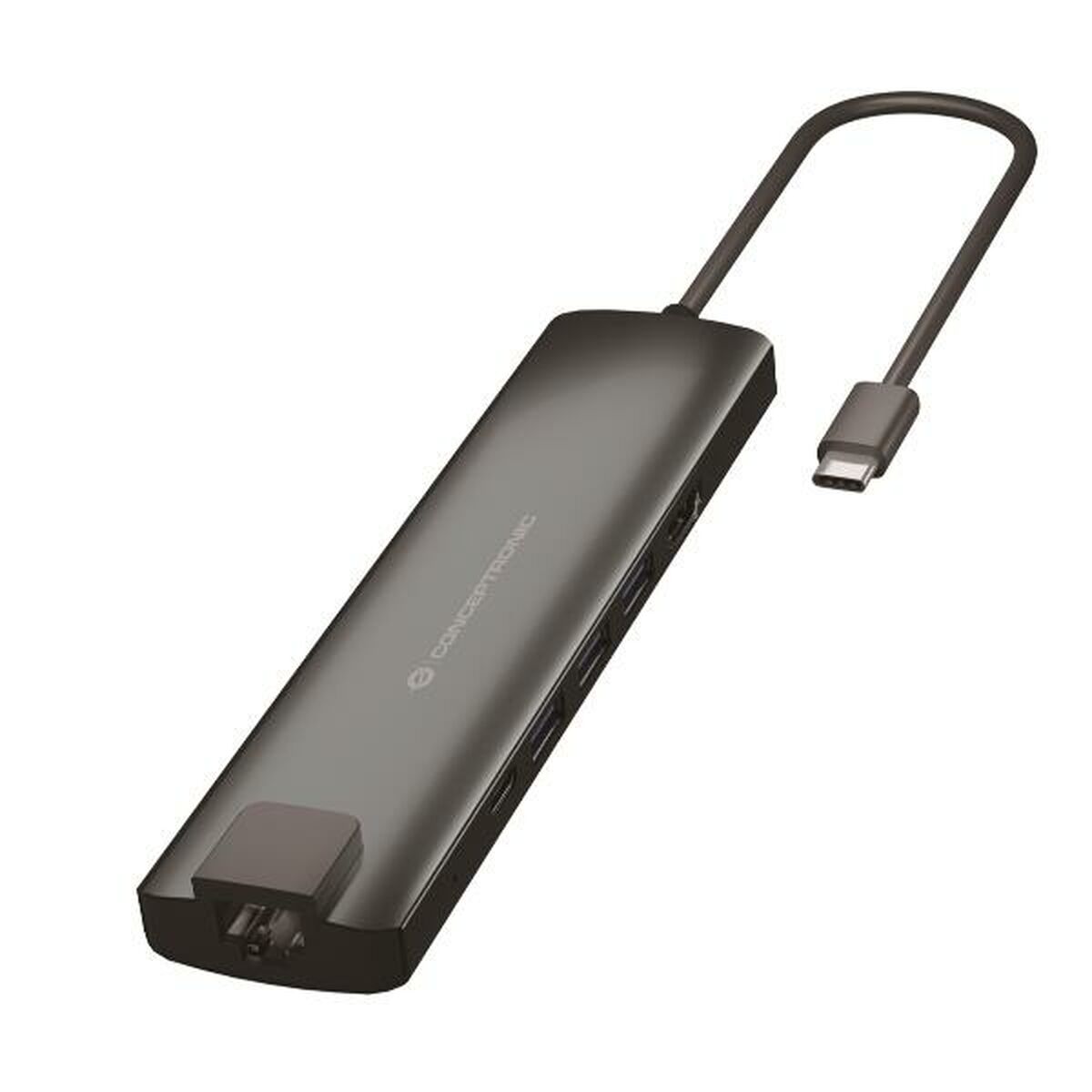Hub Usb Conceptronic 110515507101 Alluminio Grigio 9 In 1