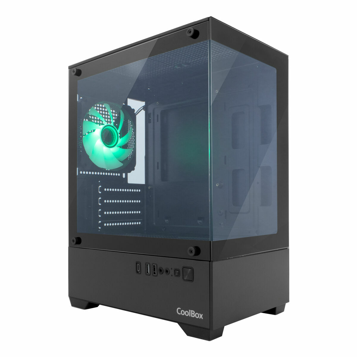 Case Computer Desktop Atx Coolbox CoO-ChA-Gm200B-0 Nero Verde