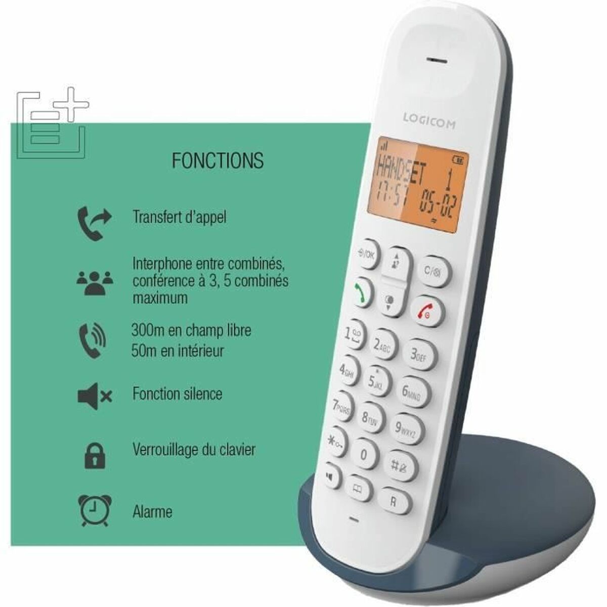Telefono Fisso Logicom Dect Iloa 150 Solo Lavagna