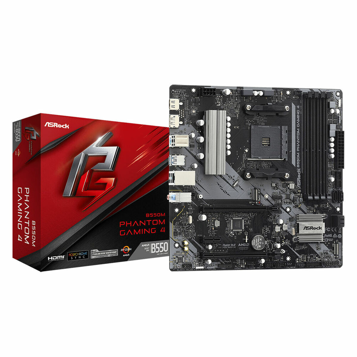 Scheda Madre Asrock 90-Mxbe90-A0uayz Amd B550 Amd Am4