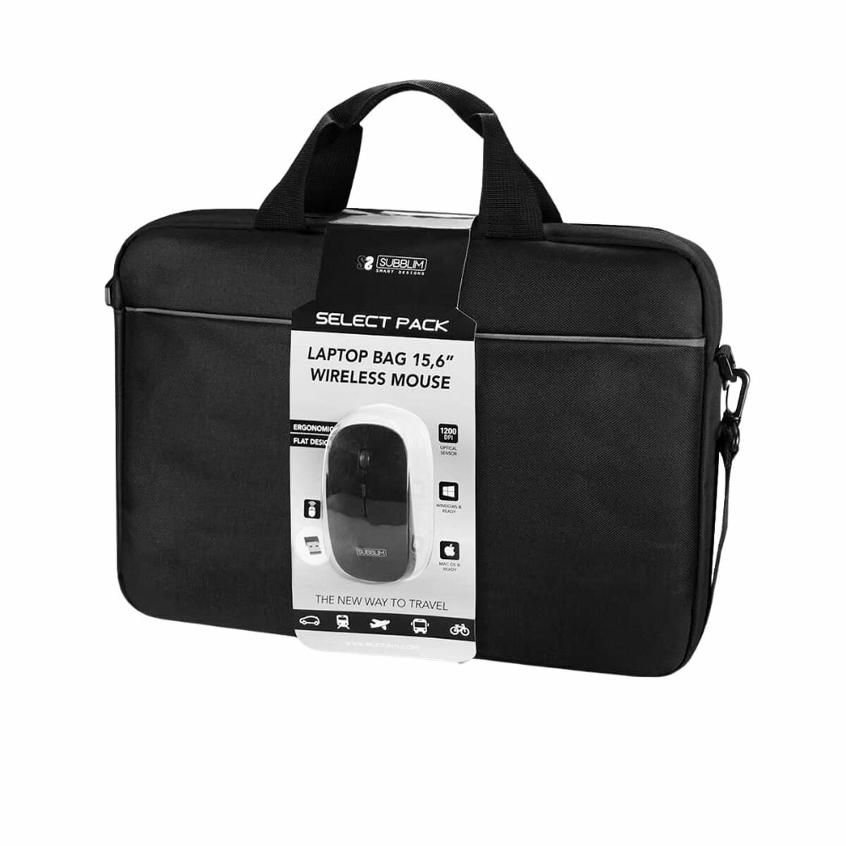Valigetta Per Portatile Subblim Maletín Con Ratón Select Pack Wireless Mouse Usb + Laptop Bag 15,6"