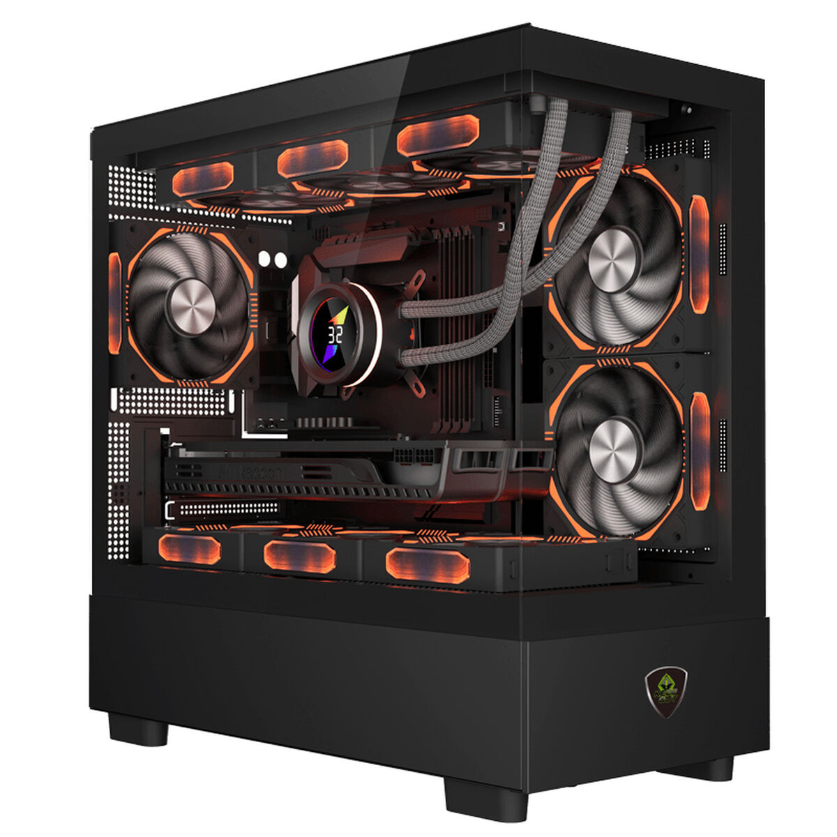 Case Computer Desktop Atx Keep Out XC-301 Glass Nero