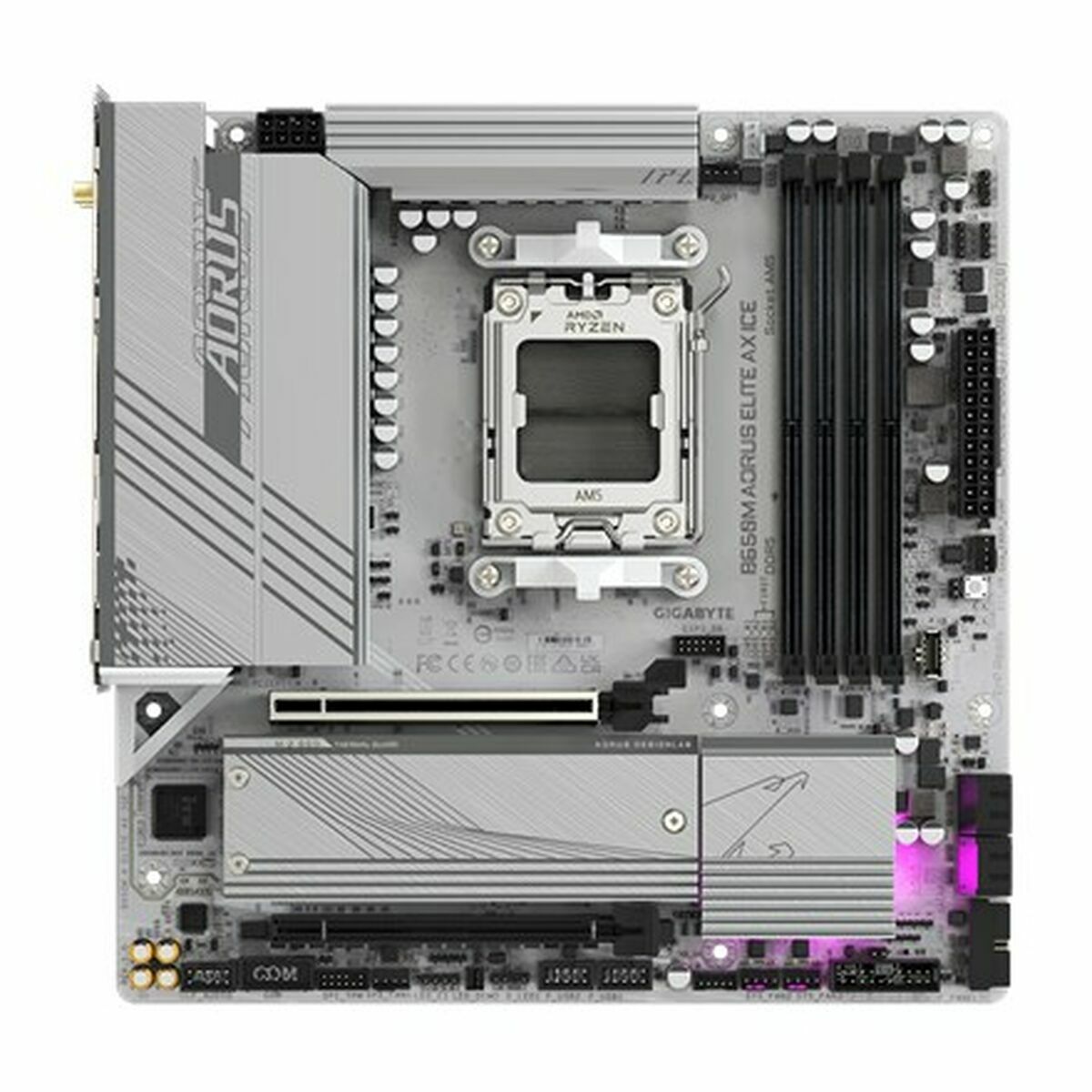 Scheda Madre Gigabyte B650m Aorus Elite Ax Ice Amd B650 Amd Am5
