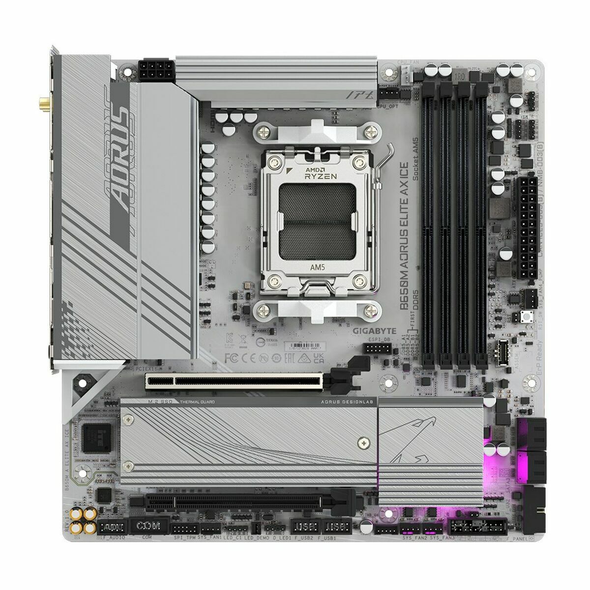 Scheda Madre Gigabyte B650m Aorus Elite Ax Ice Amd B650 Amd Am5 - Image 5