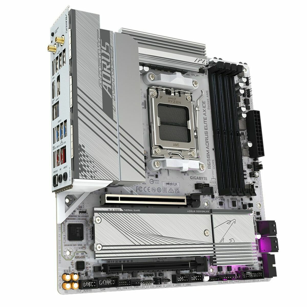 Scheda Madre Gigabyte B650m Aorus Elite Ax Ice Amd B650 Amd Am5 - Image 6