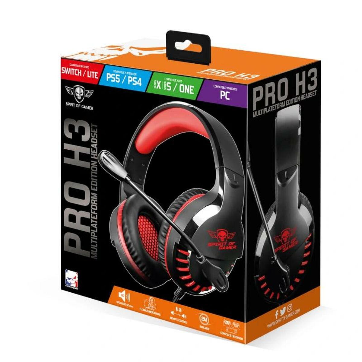 Auricolari Con Microfono Spirit Of Gamer Pro H3 Arancio Nero/arancione