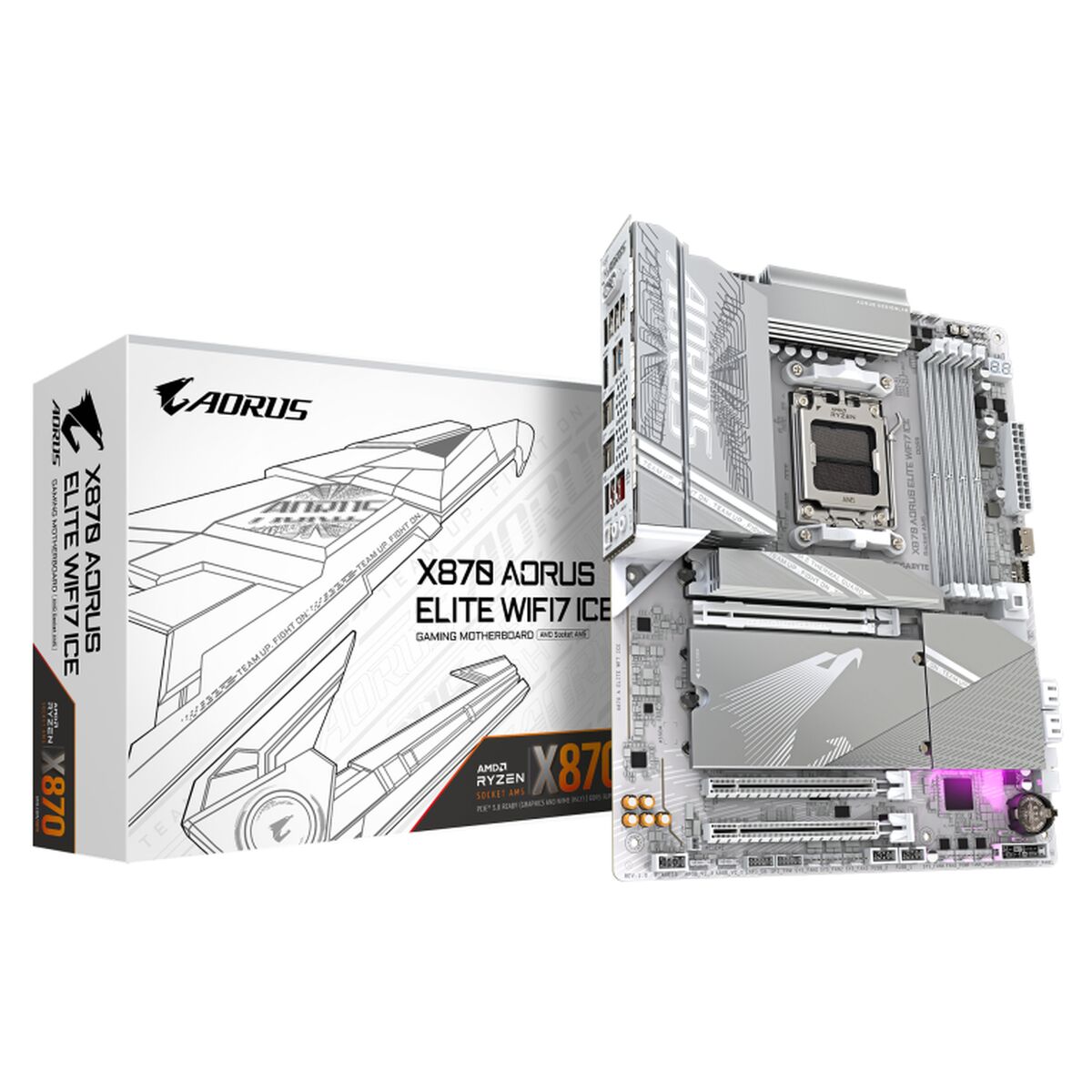 Scheda Madre Gigabyte X870 Aorus Elite Wf7 Ice Amd X870 Amd Am5