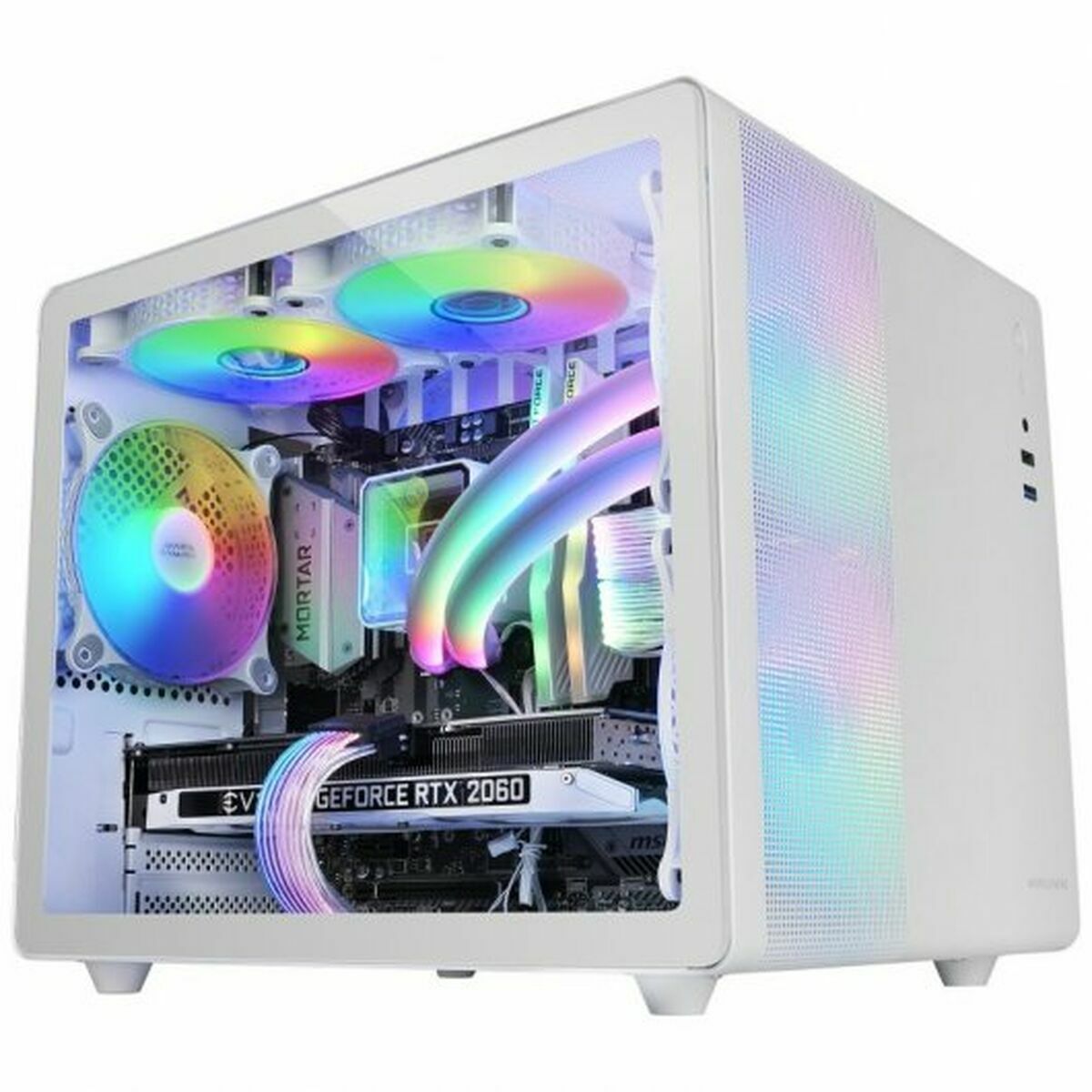 Case Computer Desktop Atx Mars Gaming Mc400w Bianco Nero