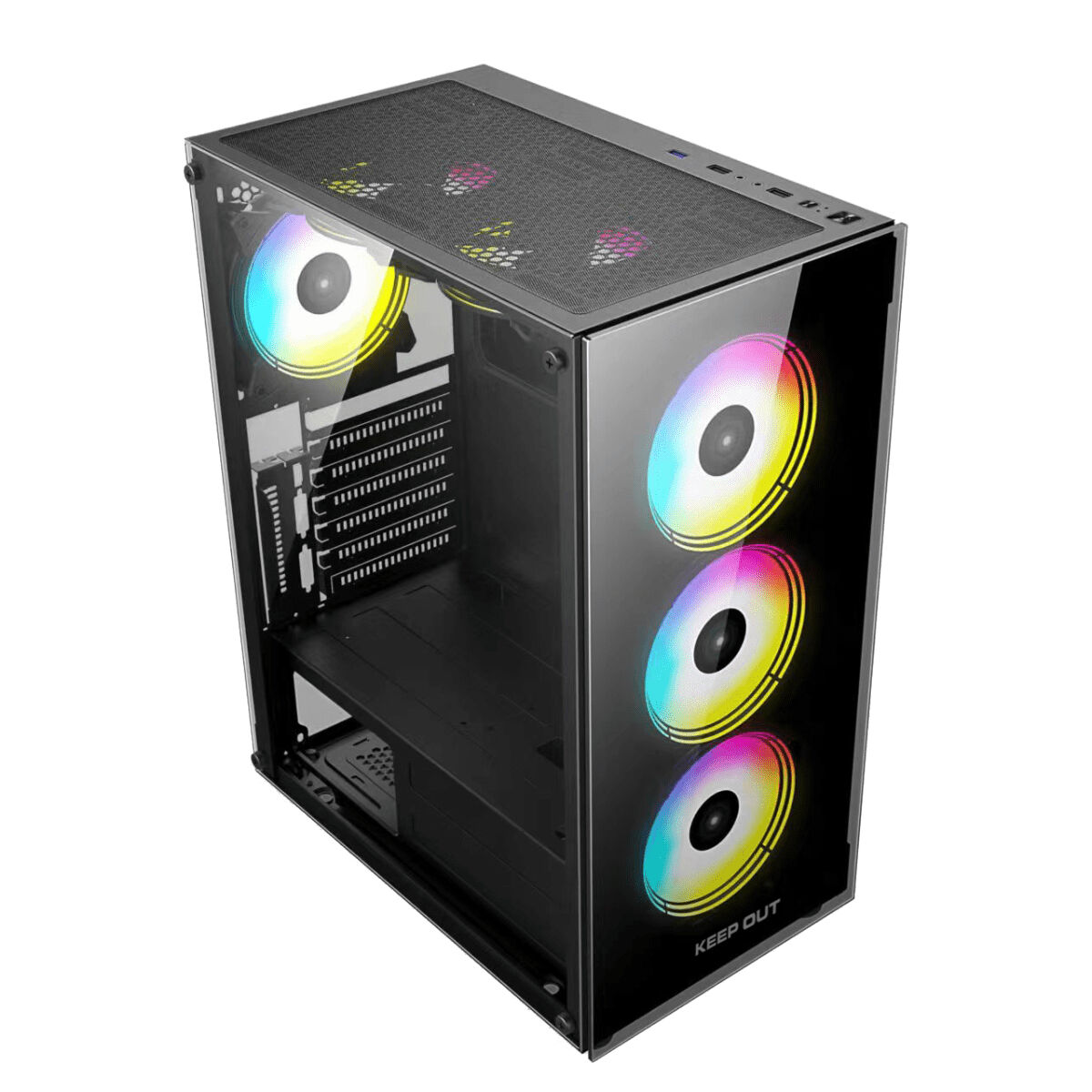 Case Computer Desktop Atx Keep Out XC-210 Glass Nero