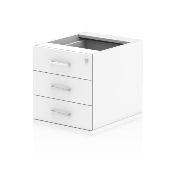 Dynamic I001647 Cassettiera Ufficio Bianco Truciolare Rivestito Di Melamina [mfc] (impulse 3 Drawer Fixed Pedestal White I001647 Dd)