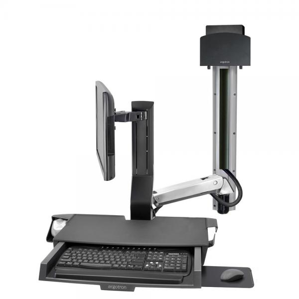 Ergotron Sv Combo Alluminio Pc Supporto Multimediale (sv Combo Arm Worksurface - PrE-Config Small Cpu Holder)