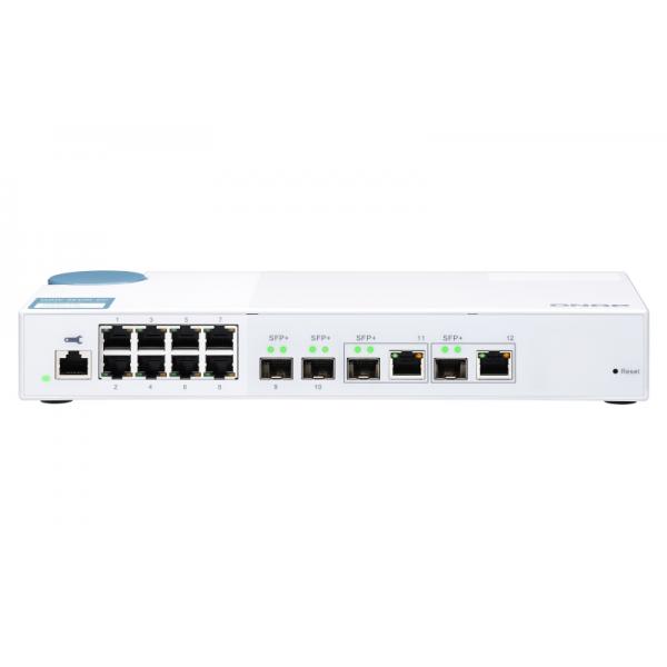 Qnap QsW-M408-2c Switch Di Rete Gestito L2 10g Ethernet [100/1000/10000] Bianco (qsW-M408-2c Switch 8port 1gbps,96gbps, 16k Mac, 8x 1gbe RJ-45, 2x 10
