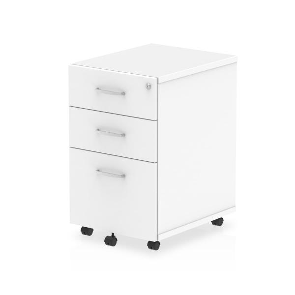 Dynamic I001654 Cassettiera Ufficio Bianco Truciolare Rivestito Di Melamina [mfc] (impulse 3 Drawer Under Desk Pedestal White I001654 Dd)