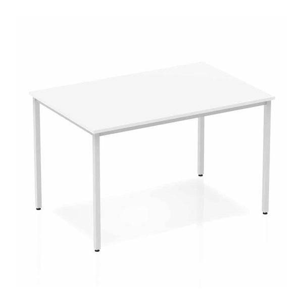 Dynamic Impulse Straight Table (impulse 1200mm Straight Table White Top Silver Box Frame Leg Bf00115 Dd)